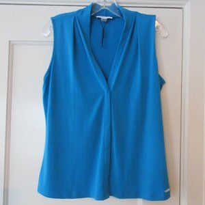 (NWOT)Calvin klein blue sleeveless blouse size M